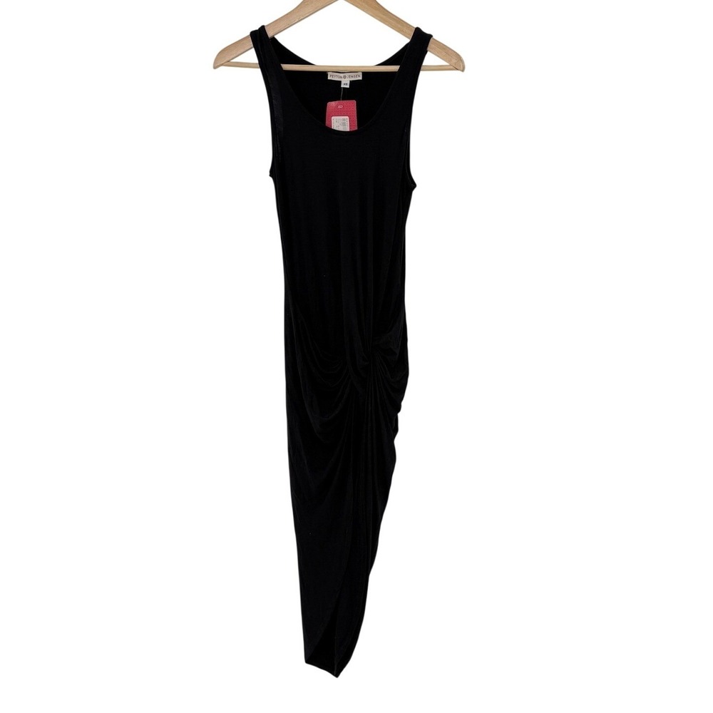 NWT Peyton Jensen‎ Black Sirolo Draped Knot Midi Dress Women XS
